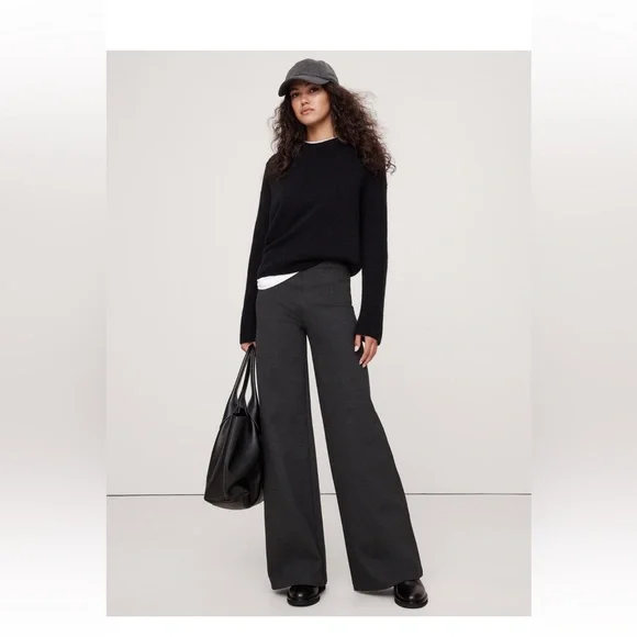 Black Banana Republic Wide-Leg Everywhere Ponte Pants - Picture 1 of 13